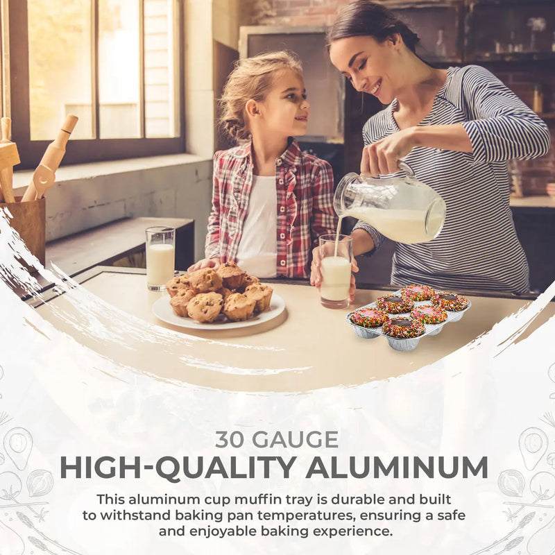 Disposable Aluminum Foil 6 Cup Muffin Pan  #1500 Durable Packaging