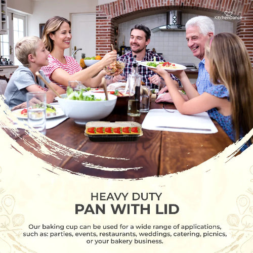 Rectangular Colored Aluminum Baking Tin with Plastic Lid - #A43P KitchenDance