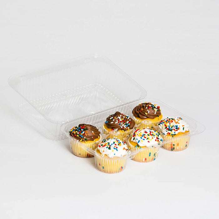 6-Compartment Plastic Cupcake Container with Dome Lid - #CPC46