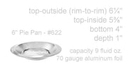 6"  Heavyweight Mini Foil Pie Pans #622 Chief Industries