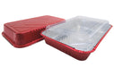 Disposable Colored Aluminum  4½  Lb. Carryout Pan with Plastic Lid #52180P KitchenDance