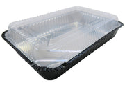 Disposable Colored Aluminum  4½  Lb. Carryout Pan with Plastic Lid #52180P KitchenDance