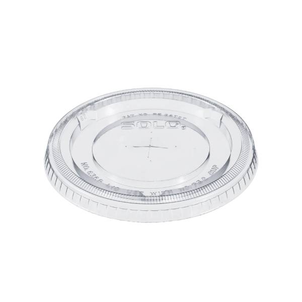 Dart 32 oz. Clear PET Plastic Straw-Slotted Lid - Sleeve of 50 - #636TS