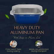 11 oz. Square Foil Dessert Cup with Plastic Lids - #A24P KitchenDance