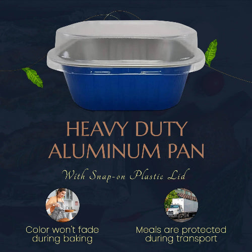 11 oz. Square Foil Dessert Cup with Plastic Lids - #A24P KitchenDance