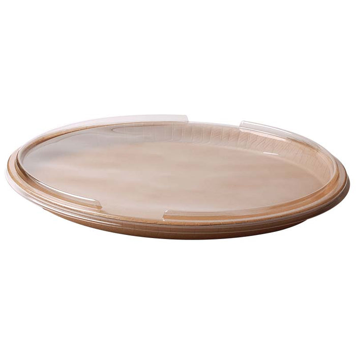 13" Kraft Oven-Safe Takeout Pizza Tray with Lid Combo Pack - #68260