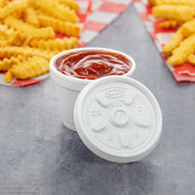 Dart 6 oz. White HIPS Plastic Vented Lid - Sleeve of 100 - #6JL Dart Container
