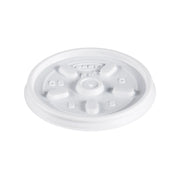 Dart 6 oz. White HIPS Plastic Vented Lid - Sleeve of 100 - #6JL Dart Container