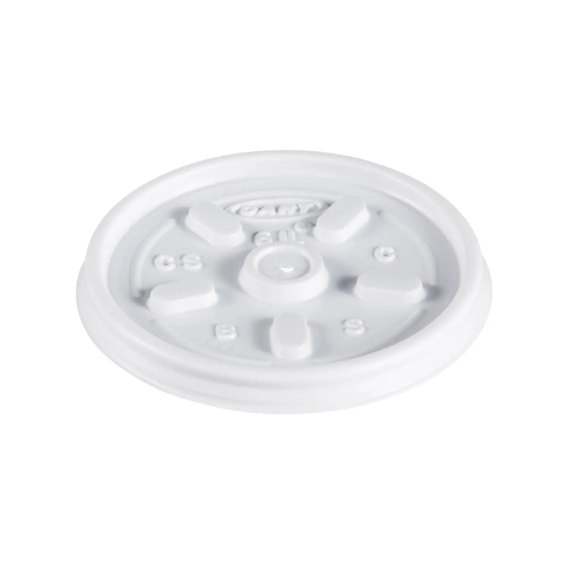 Dart 6 oz. White HIPS Plastic Vented Lid - Sleeve of 100 - #6JL Dart Container