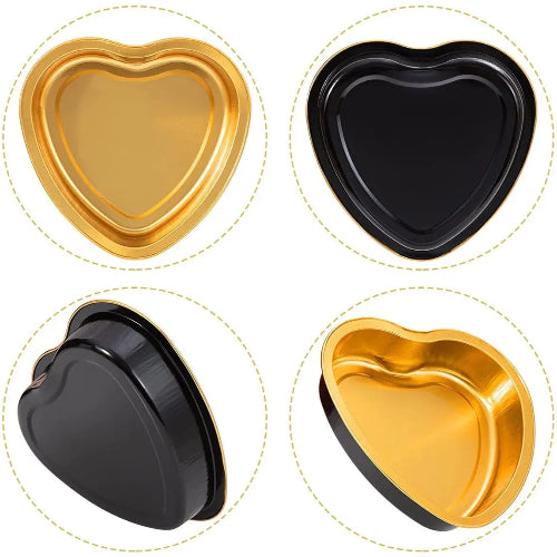 8 oz.  Disposable Heart shaped Foil Pan with Snap-on Plastic Lid  #A255P KitchenDance