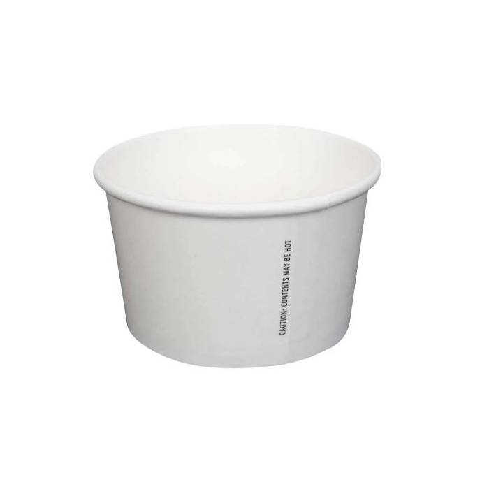 Prime Source 8 oz. White Paper Food Cup with Lid - Count of 25 - #75000396