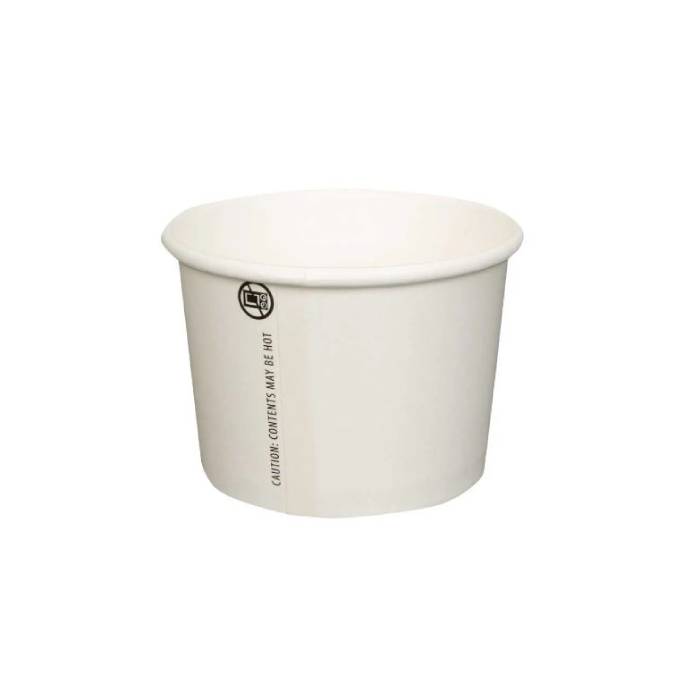 Prime Source 12 oz. White Paper Food Cup with Lid - Count of 25 - #75000397