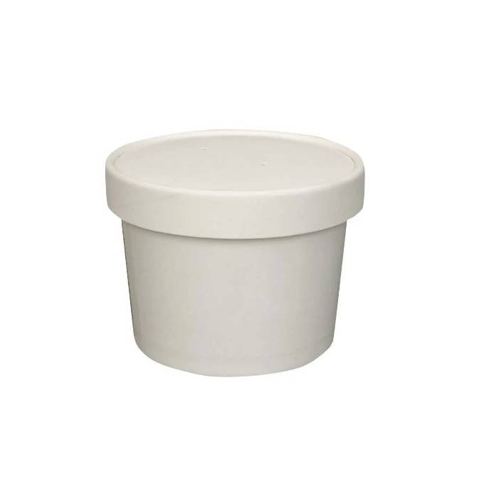 Prime Source 12 oz. White Paper Food Cup with Lid - Count of 25 - #75000397