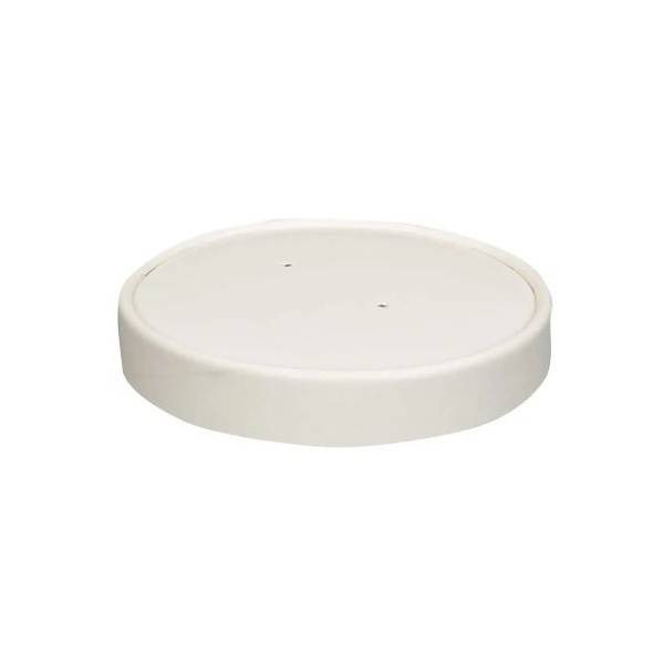 Prime Source 16 oz. White Paper Food Cup with Lid - Count of 25 - #75000398