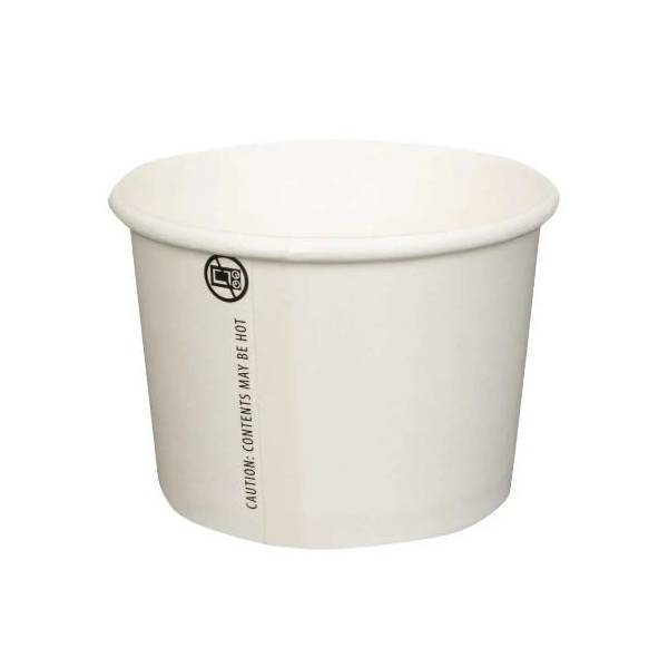 Prime Source 16 oz. White Paper Food Cup with Lid - Count of 25 - #75000398