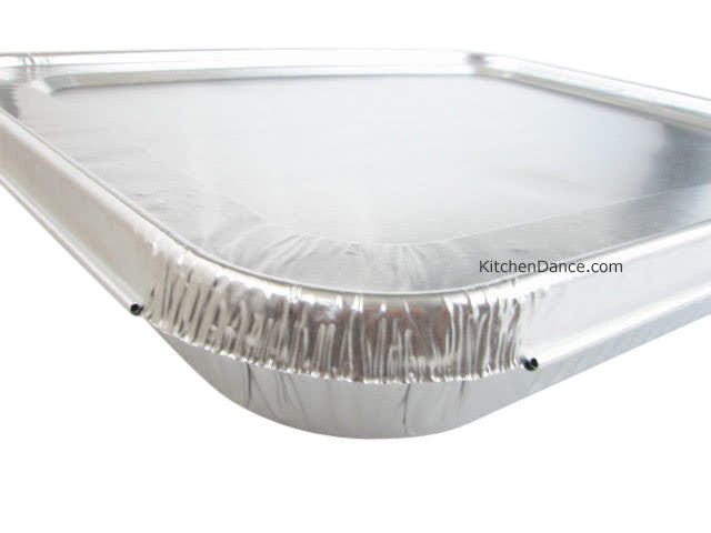 disposable aluminum foil 1/2 size steam table pan with foil Lid - medium depth