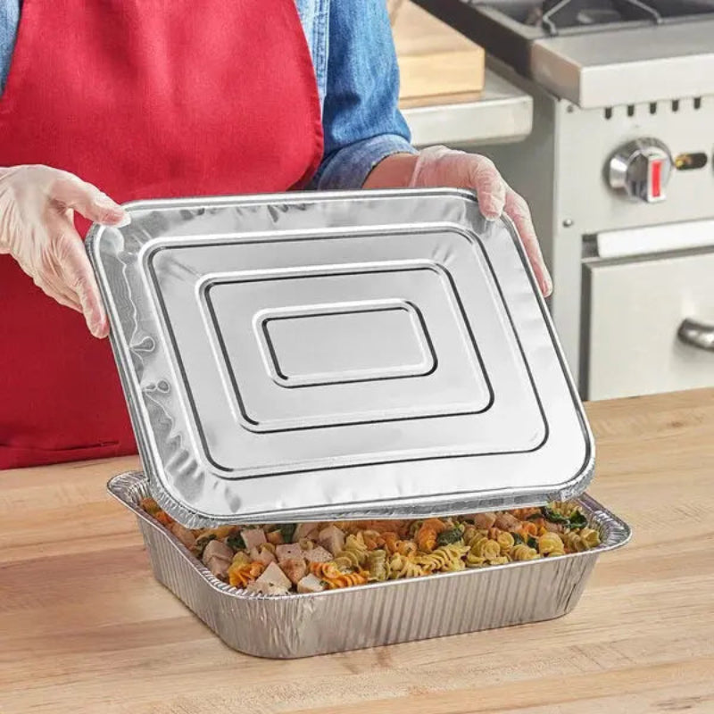 Disposable Foil Lids for Half Size Steam Table Pans - #8200 Western Plastics