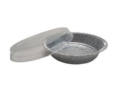 Handi-Foil 7" Round HandiStax Take-out Container with Clear Plastic Lid - #847 HFA Inc. -- Handi-foil of America