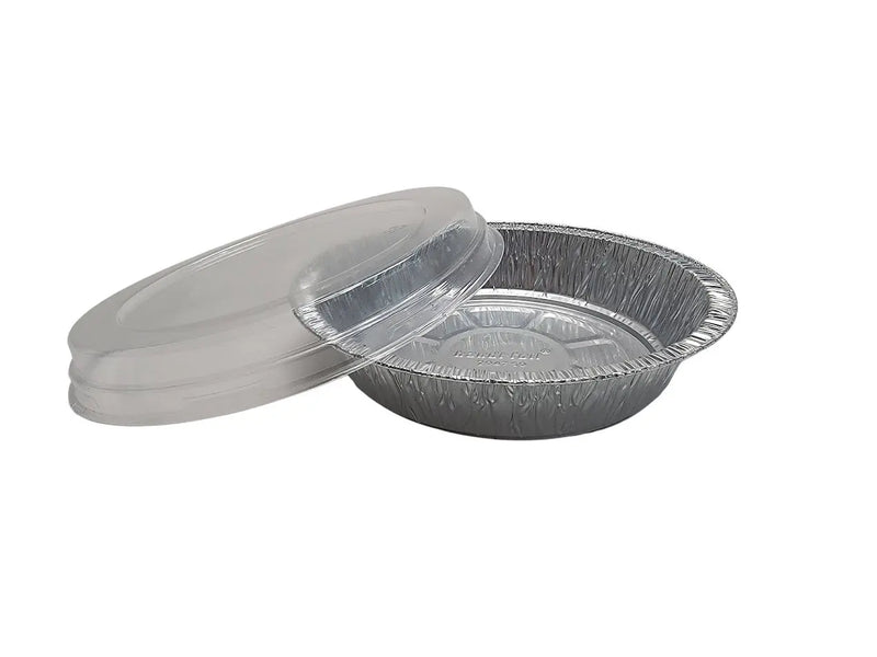 Handi-Foil 7" Round HandiStax Take-out Container with Clear Plastic Lid - #847 HFA Inc. -- Handi-foil of America