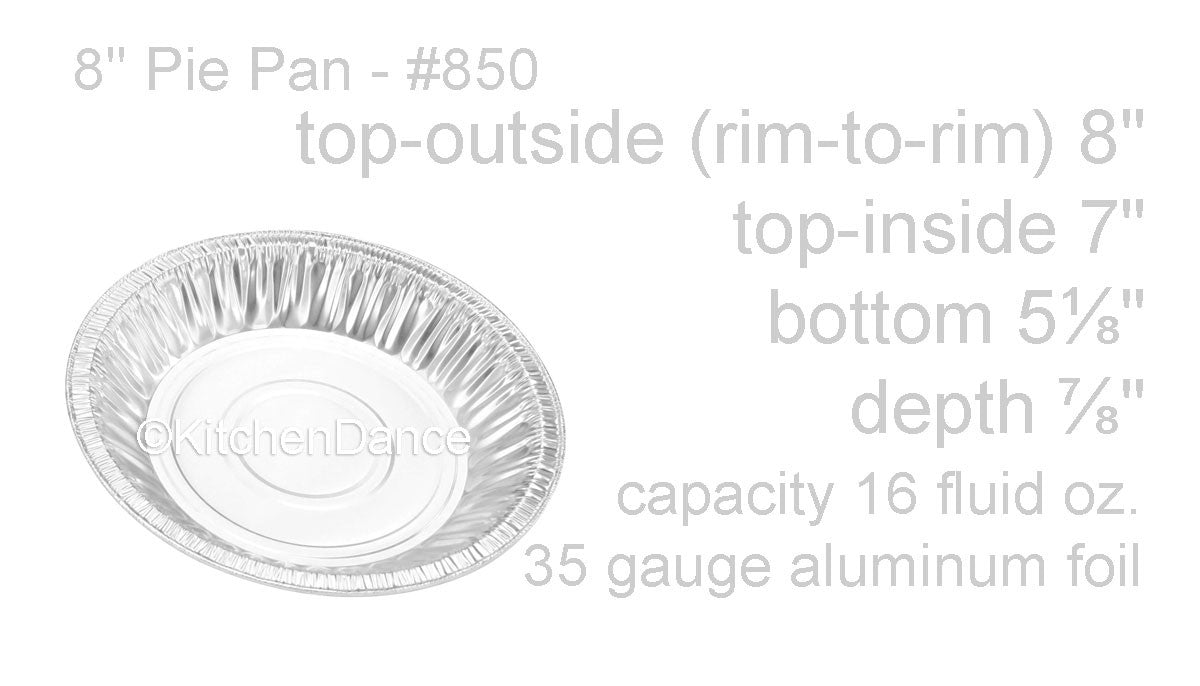 disposable aluminum foil 8" pie pan, baking pan - medium depth