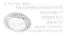 disposable aluminum foil 8" pie pan, baking pan - medium depth