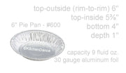 6" Plastic Container and Foil Pie Pan   #COMBO496 D&W Fine Pack
