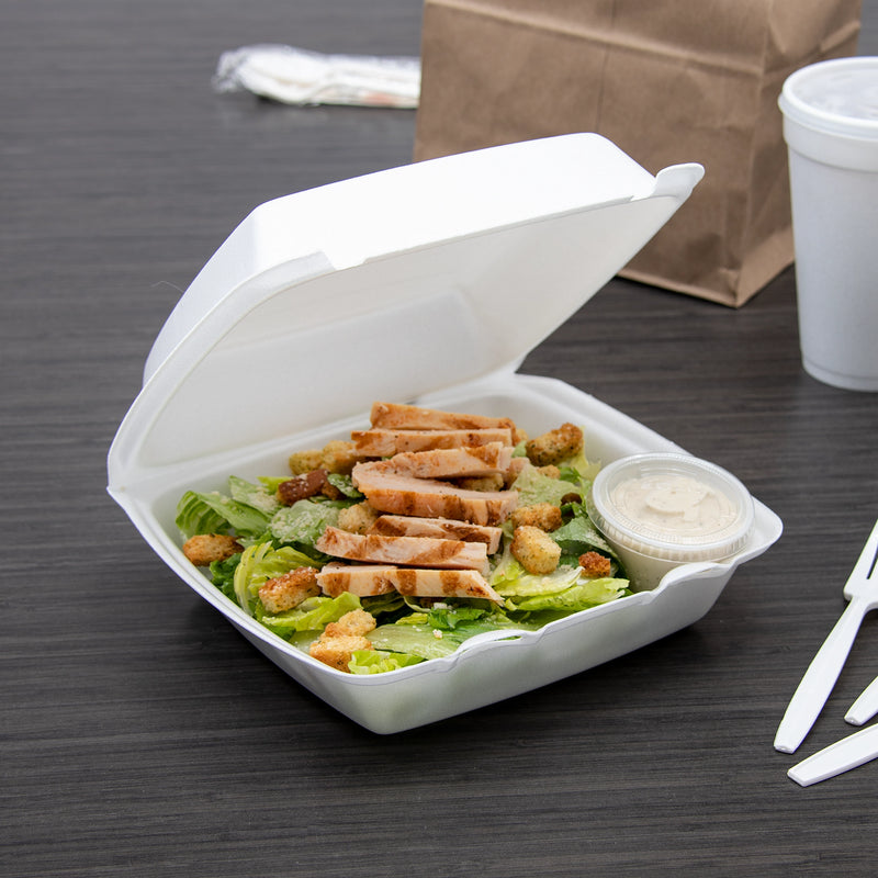 8.5" XPS White Foam Container with Removable Lid - #85HT1R