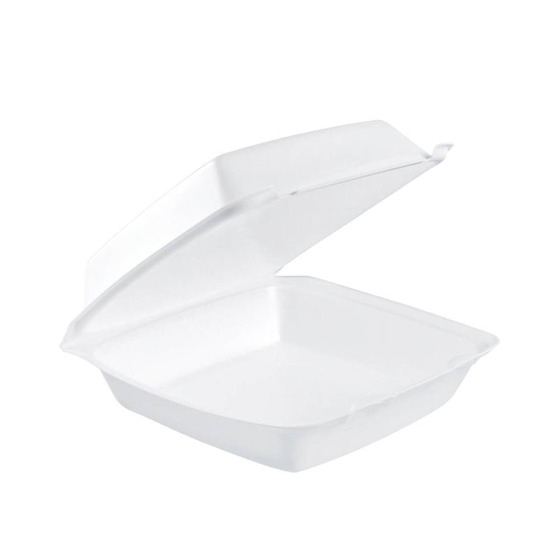 8.5" XPS White Foam Container with Removable Lid - #85HT1R