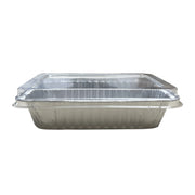 Handi-Foil 2-1/4 lb. Oblong Take-out Foil Pan with Plastic Dome Lid - #862 HFA Inc. -- Handi-foil of America