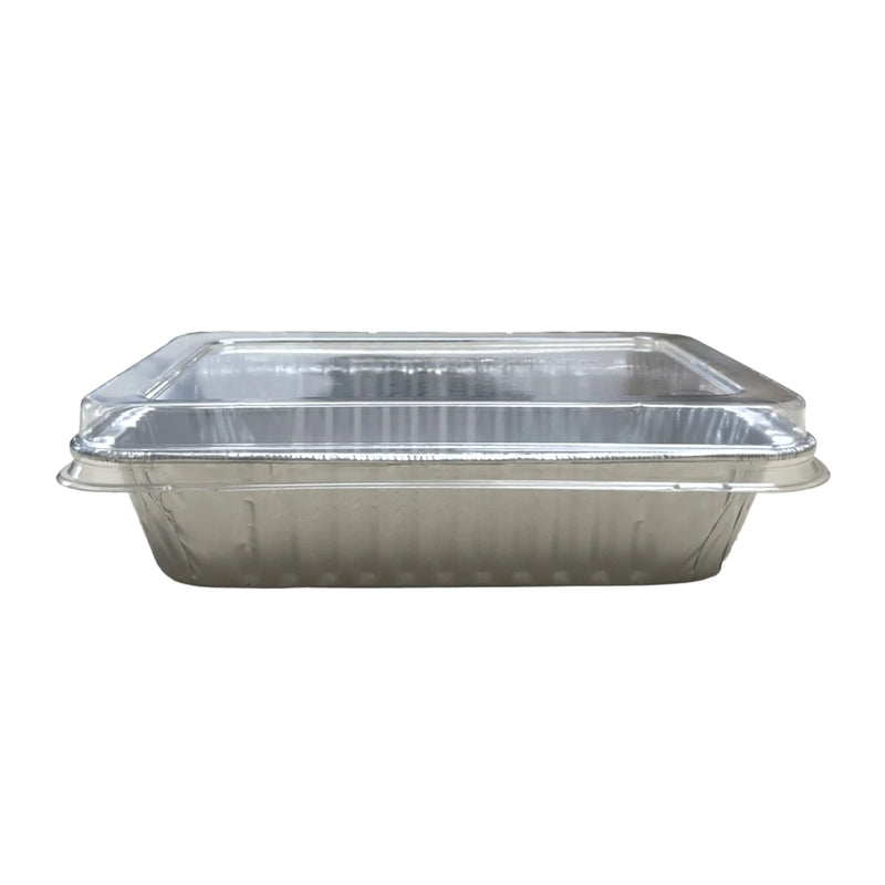 Handi-Foil 2-1/4 lb. Oblong Take-out Foil Pan with Plastic Dome Lid - #862 HFA Inc. -- Handi-foil of America