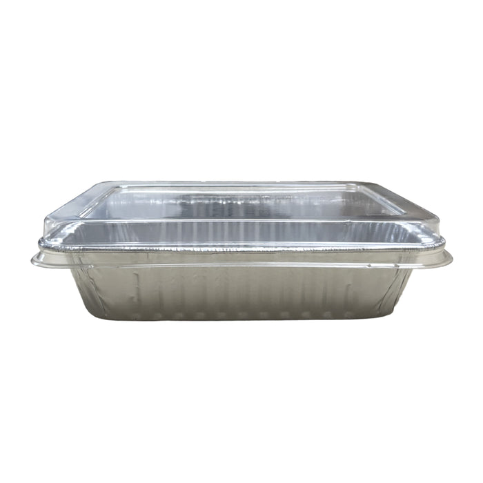 Handi-Foil 2-1/4 lb. Oblong Take-out Foil Pan with Plastic Dome Lid - #862