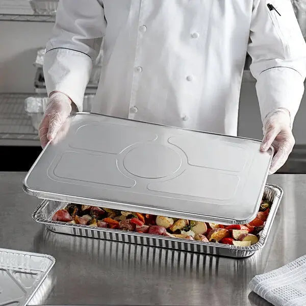 Disposable Foil Lid for Full Size Steam Table Pan - Pack of 50   #8900 Western Plastics
