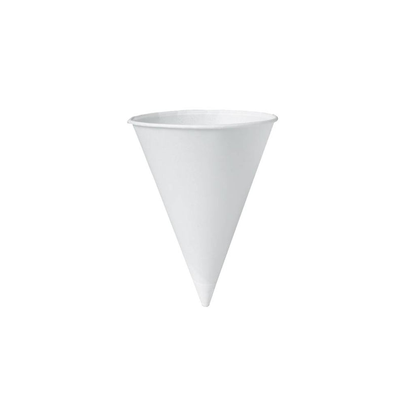 8 oz. White Treated Paper Cone Water Cup - Sleeve of 250 - #8RB-2050