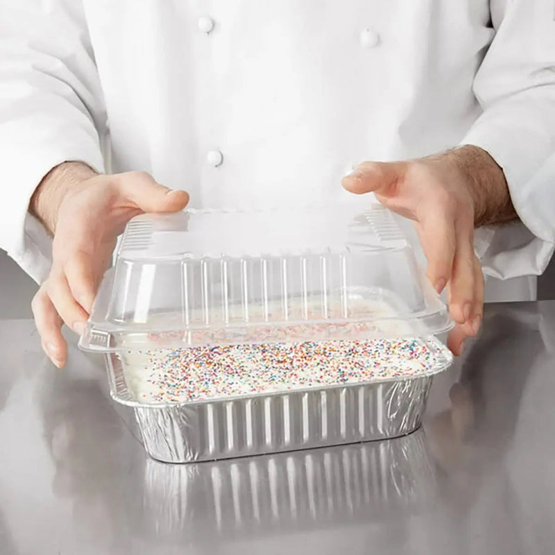 9" Square  Disposable Foil Cake Pan with Clear Dome Lid    #1100P Durable Packaging