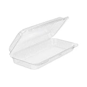 13 x 6 Rectangular Plastic Hinged Bakery Container, 90 oz. - #SLP90 Inline Plastics
