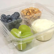 Inline Plastics Safe-T-Fresh 6x6 Tamper Evident & Tamper Resistant 4 Compartment Clamshell - #TSSB3R Inline Plastics