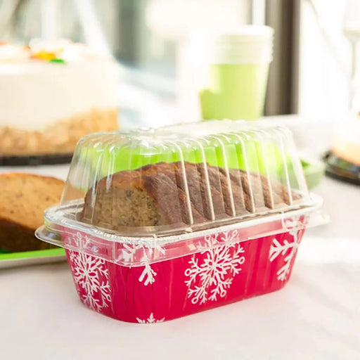 1 lb. Disposable Holiday Foil Loaf Pan with Dome Lid    #9302X Durable Packaging