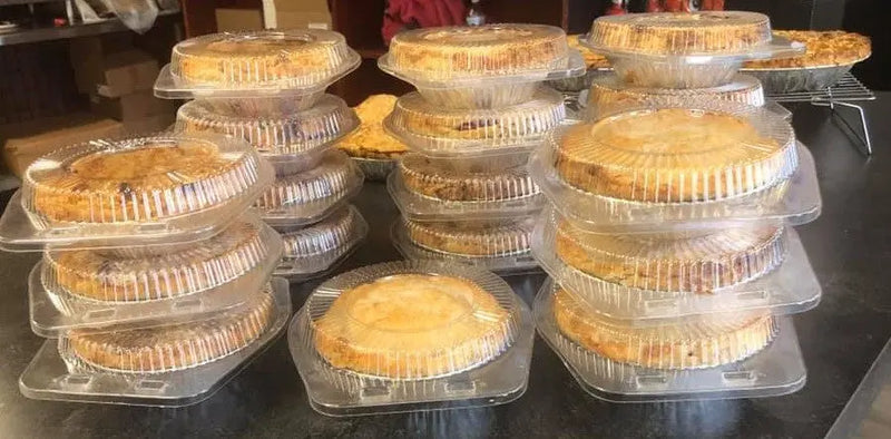 5" Disposable Foil Pie Pan and Plastic Clamshell Container  #501-762 Detroit Forming