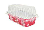 2 lb. Disposable Holiday Foil Loaf Pan with Plastic Lid   #9401P Durable Packaging