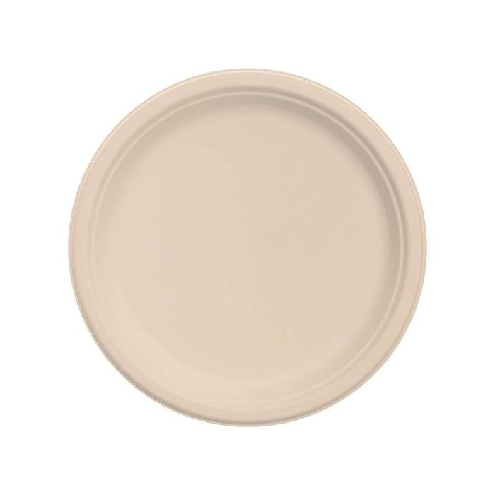 9" Round PFAS-Free Fiber Plate, Natural - #9FBRP1