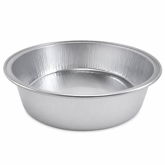 Bandeja de aluminio redonda desechable de pared lisa de 8 oz. n.° A42NL