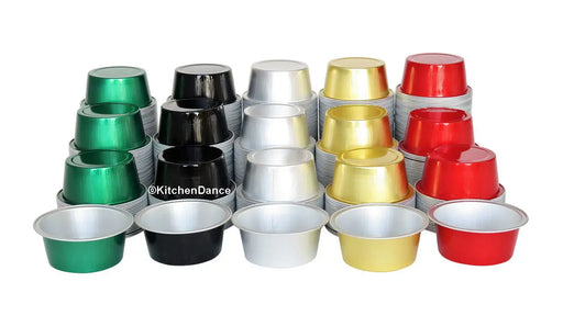 KitchenDance Disposable Silver Aluminum Foil Mini Ramekin Cup - 2 KitchenDance Disposable Silver Aluminum Foil Mini Ramekin Cup - 2