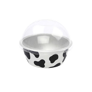 4 oz. Colored Foil Ramekins / Baking Cups with Plastic Lid - #A50P