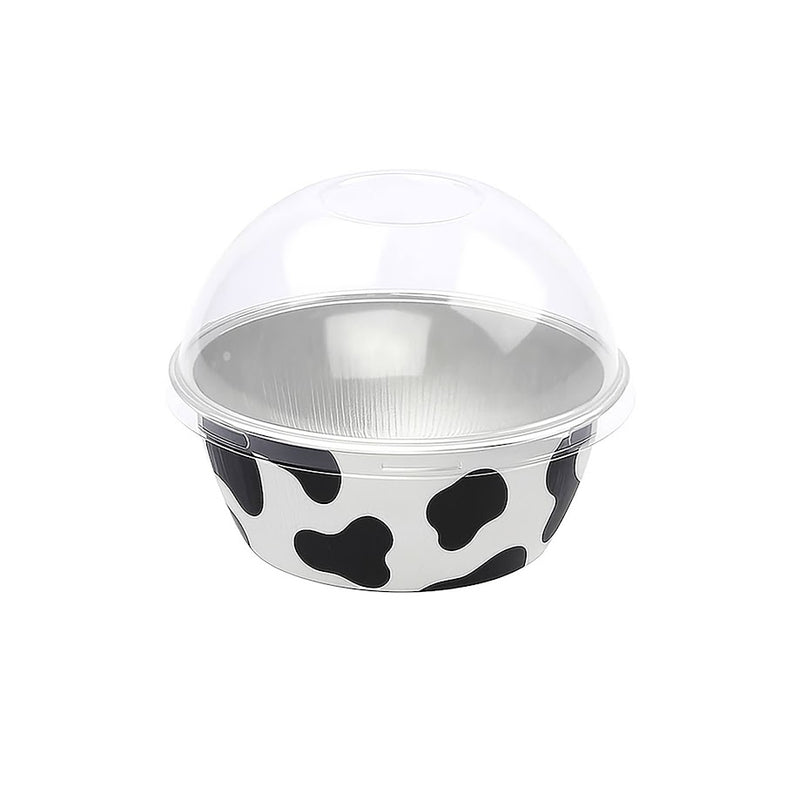 4 oz. Colored Foil Ramekins / Baking Cups with Plastic Lid - #A50P