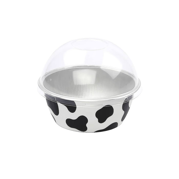 4 oz. Colored Foil Ramekins / Baking Cups with Plastic Lid - #A50P