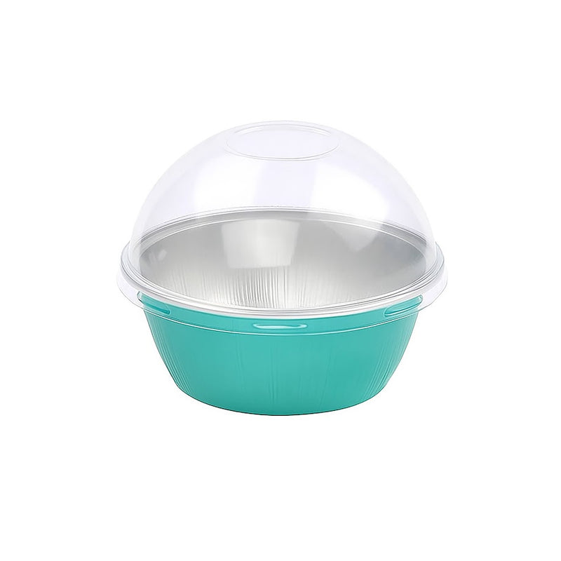 4 oz. Colored Foil Ramekins / Baking Cups with Plastic Lid - #A50P