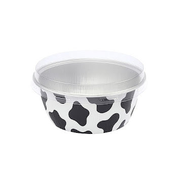 4 oz. Colored Foil Ramekins / Baking Cups with Plastic Lid - #A50P