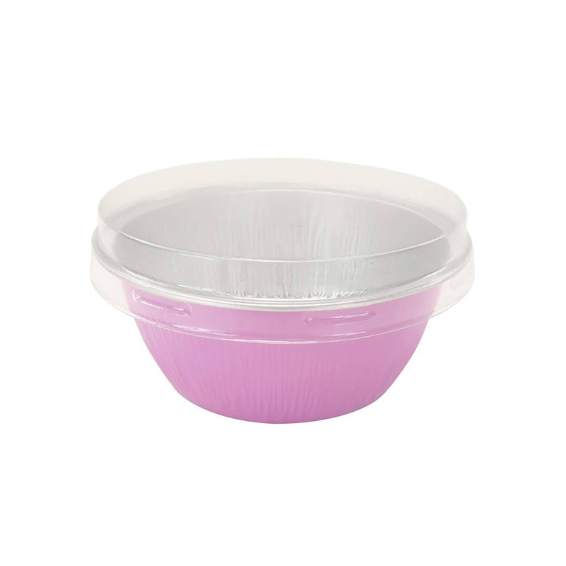 4 oz. Colored Foil Ramekins / Baking Cups with Plastic Lid - #A50P