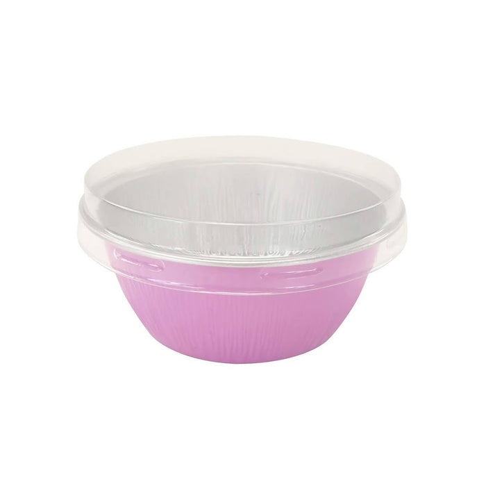 4 oz. Colored Foil Ramekins / Baking Cups with Plastic Lid - #A50P