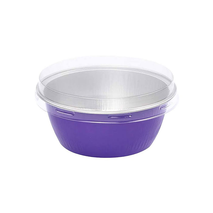 4 oz. Colored Foil Ramekins / Baking Cups with Plastic Lid - #A50P